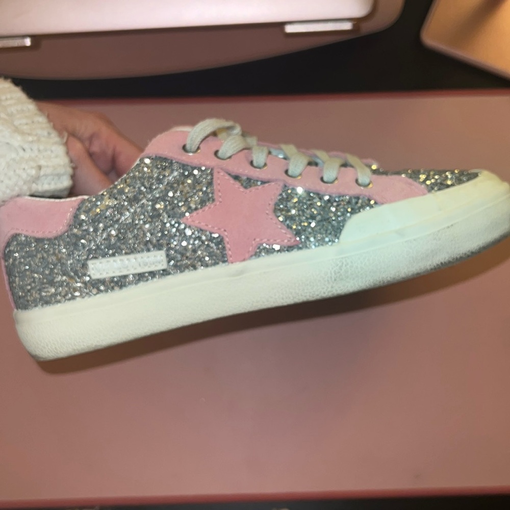 🌟✨ Vintage Havana Low-Top Glitter & Pink Star Shoes✨🌟